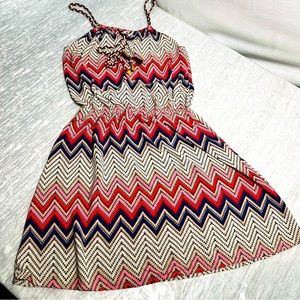 Red Queen | Aztec Colorful Pattern Mini Dress // S